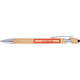 Stylo  bille en bois clair avec clip et fonction stylet tactile.