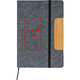 Carnet en feutre gris avec lastique et application en bambou.