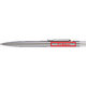 Stylo  bille argent en acier inoxydable avec clip et mcanisme  pression.