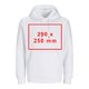Sweat  capuche unisexe blanc en tissu avec capuche et poche kangourou.