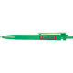Stylo  bille vert en plastique ABS recycl avec clip et bouton poussoir.