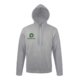 Sweat � capuche chin� gris en m�lange de coton avec capuche et poche kangourou.