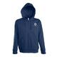 Sweat � capuche bleu marine en m�lange de coton avec fermeture �clair int�grale.