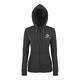 Veste sweat � capuche pour femme avec fermeture �clair int�grale et poches.