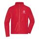 Veste polaire rouge en polyester pour homme avec fermeture �clair int�grale.