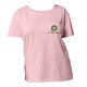 T-shirt rose en coton pour femme avec manches courtes.