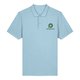 Polo homme bleu ciel en coton biologique avec courte patte boutonn�e.