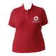 Polo rouge pour femme en coton biologique � manches courtes.
