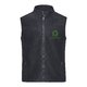 Gilet en polaire polyester gris fonc/noir avec fermeture clair intgrale et poches latrales.