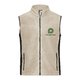 Gilet en polaire beige avec fermeture clair intgrale et poches latrales.