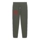 Pantalon de jogging en tissu vert avec taille �lastique et cordon de serrage.