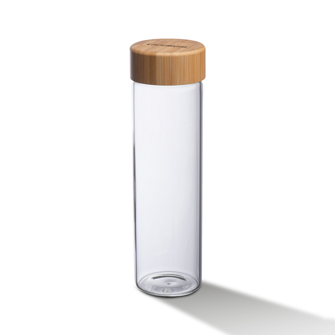 Bouteille en verre & couvercle bambou Santa Cruz
