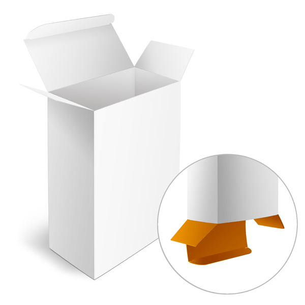 Boîtes pliantes avec rabats opposés, non imprimé