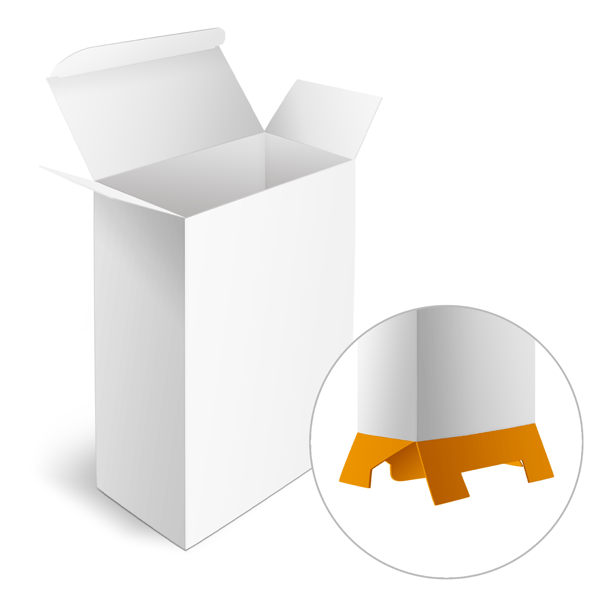 Boîtes pliantes à fond semi-automatique et rabats, non imprimé